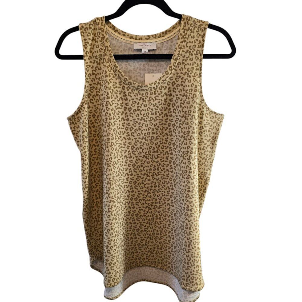 NEW DIRECTIONS STUDIO LEOPARD PRINT TANK SIZE MEDIUM NWT SLEEVELESS